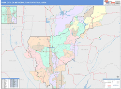 Yuba City Metro Area Wall Map