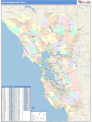Bay Area Metro Area Wall Map