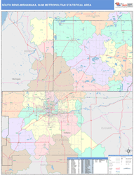 South Bend-Mishawaka Metro Area Wall Map