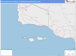 Santa Maria-Santa Barbara Metro Area Wall Map