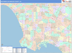 Southern Los Angeles County Metro Area Wall Map