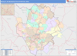 Beckley Metro Area Wall Map