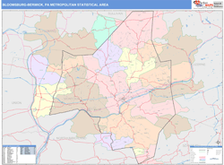 Bloomsburg-Berwick Metro Area Wall Map