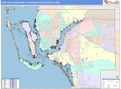 Cape Coral-Fort Myers Metro Area Wall Map