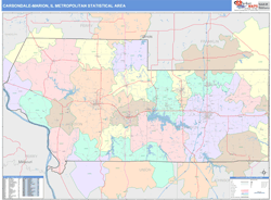 Carbondale-Marion Metro Area Wall Map