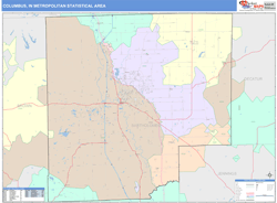 Columbus Metro Area Wall Map