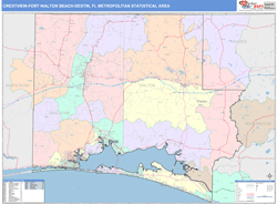 Crestview-Fort Walton Beach-Destin Metro Area Wall Map