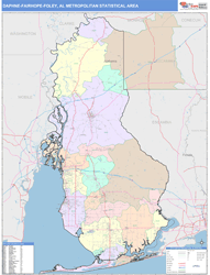 Daphne-Fairhope-Foley Metro Area Wall Map