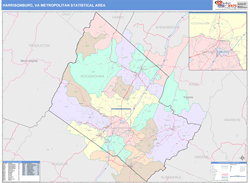 Harrisonburg Metro Area Wall Map