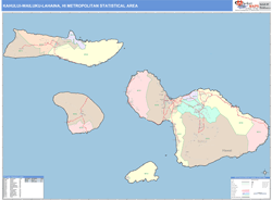 Kahului-Wailuku-Lahaina Metro Area Wall Map