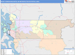 Mount Vernon-Anacortes Metro Area Wall Map