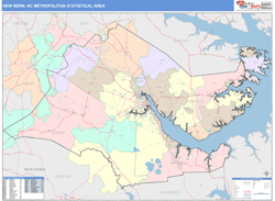 New Bern Metro Area Wall Map