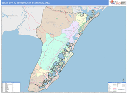 Ocean City Metro Area Wall Map