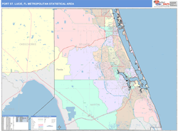 Port St. Lucie Metro Area Wall Map