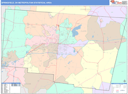 Springfield Metro Area Wall Map