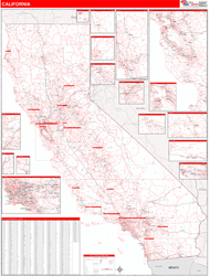 California  Zip Code Wall Map