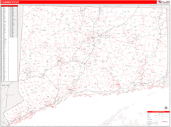 Connecticut  Zip Code Wall Map