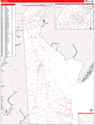 Delaware  Zip Code Wall Map