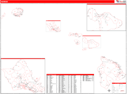 Hawaii  Zip Code Wall Map