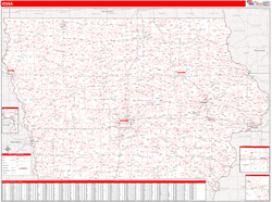 Iowa  Zip Code Wall Map