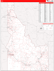 Idaho  Zip Code Wall Map