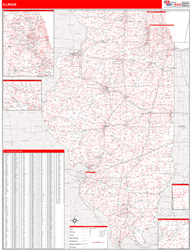 Illinois  Wall Map