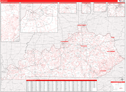 Kentucky  Zip Code Wall Map