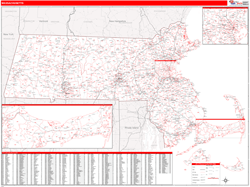 Massachusetts  Zip Code Wall Map