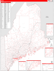 Maine  Zip Code Wall Map