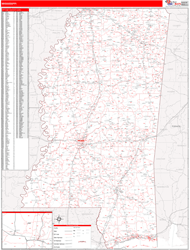 Mississippi  Zip Code Wall Map