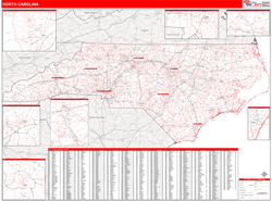 North Carolina  Zip Code Wall Map