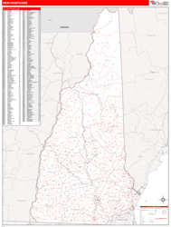 New Hampshire  Zip Code Wall Map