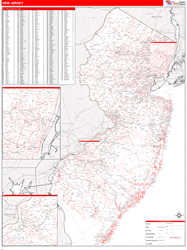 New Jersey  Zip Code Wall Map