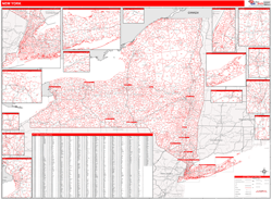 New York  Zip Code Wall Map