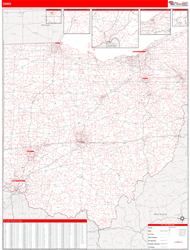 Ohio  Zip Code Wall Map