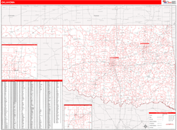 Oklahoma  Zip Code Wall Map