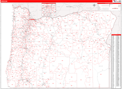 Oregon  Zip Code Wall Map