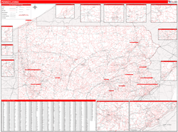 Pennsylvania  Zip Code Wall Map