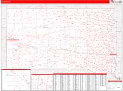 South Dakota  Zip Code Wall Map