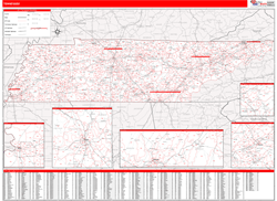 Tennessee  Zip Code Wall Map