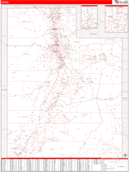 Utah  Zip Code Wall Map