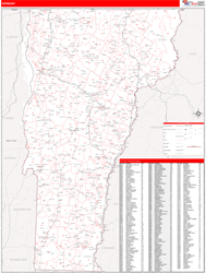 Vermont  Zip Code Wall Map