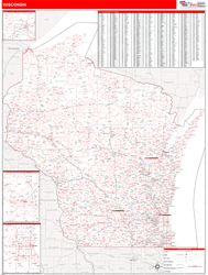 Wisconsin  Zip Code Wall Map