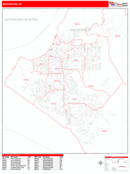 Anchorage Zip Code Wall Map