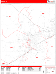 Auburn Zip Code Wall Map