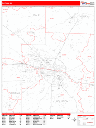 Dothan Zip Code Wall Map