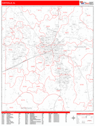 Huntsville Zip Code Wall Map