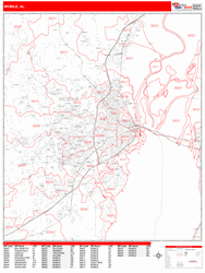 Mobile Zip Code Wall Map