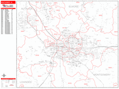 Montgomery Zip Code Wall Map