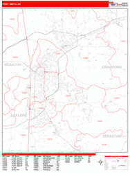 Fort Smith Zip Code Wall Map